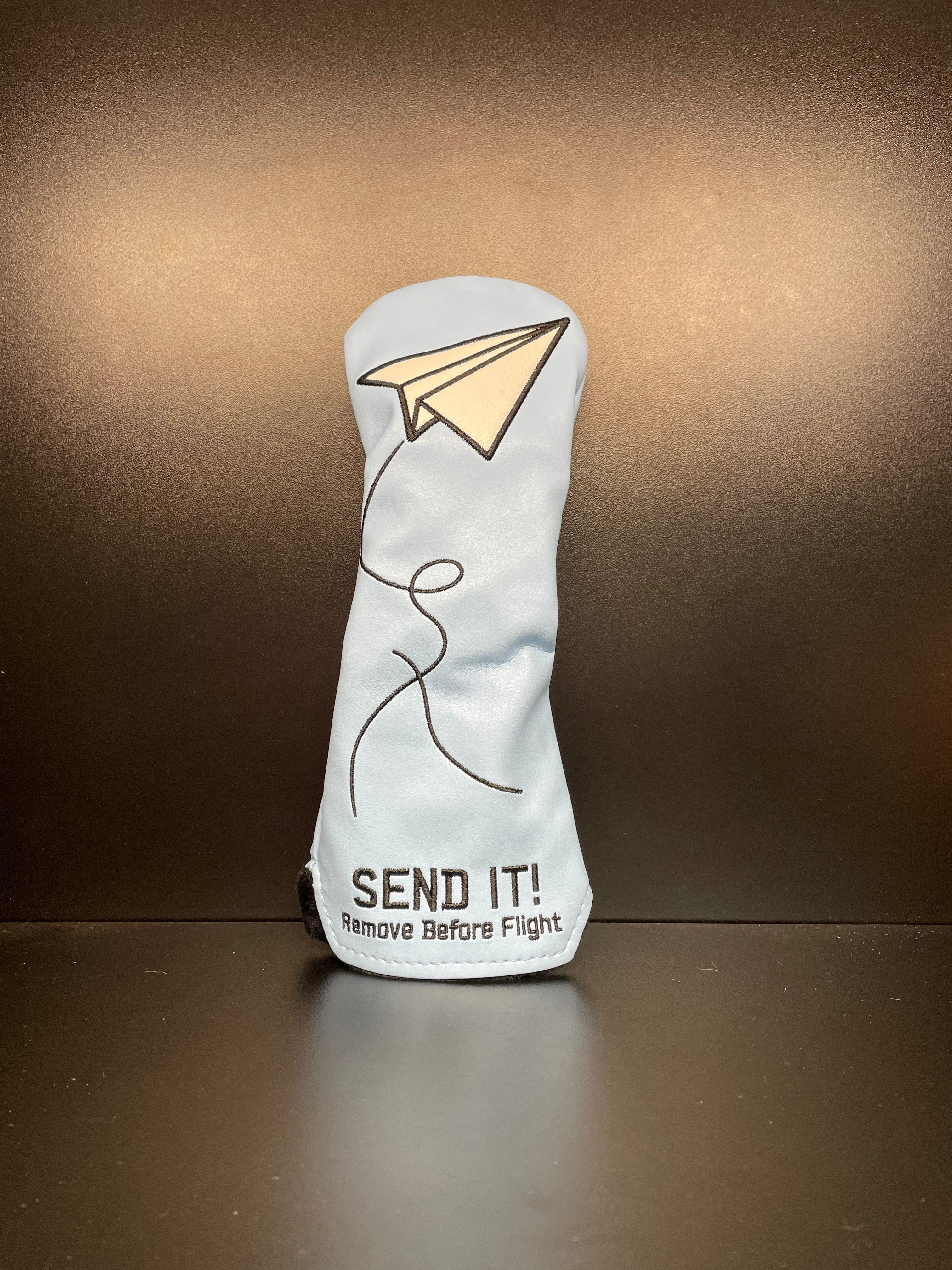 Blue Paper Airplane SEND IT! Headcover - Image 4